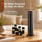 Waterless Essential Oil Diffuser, Metal Scent Diffuser, Black