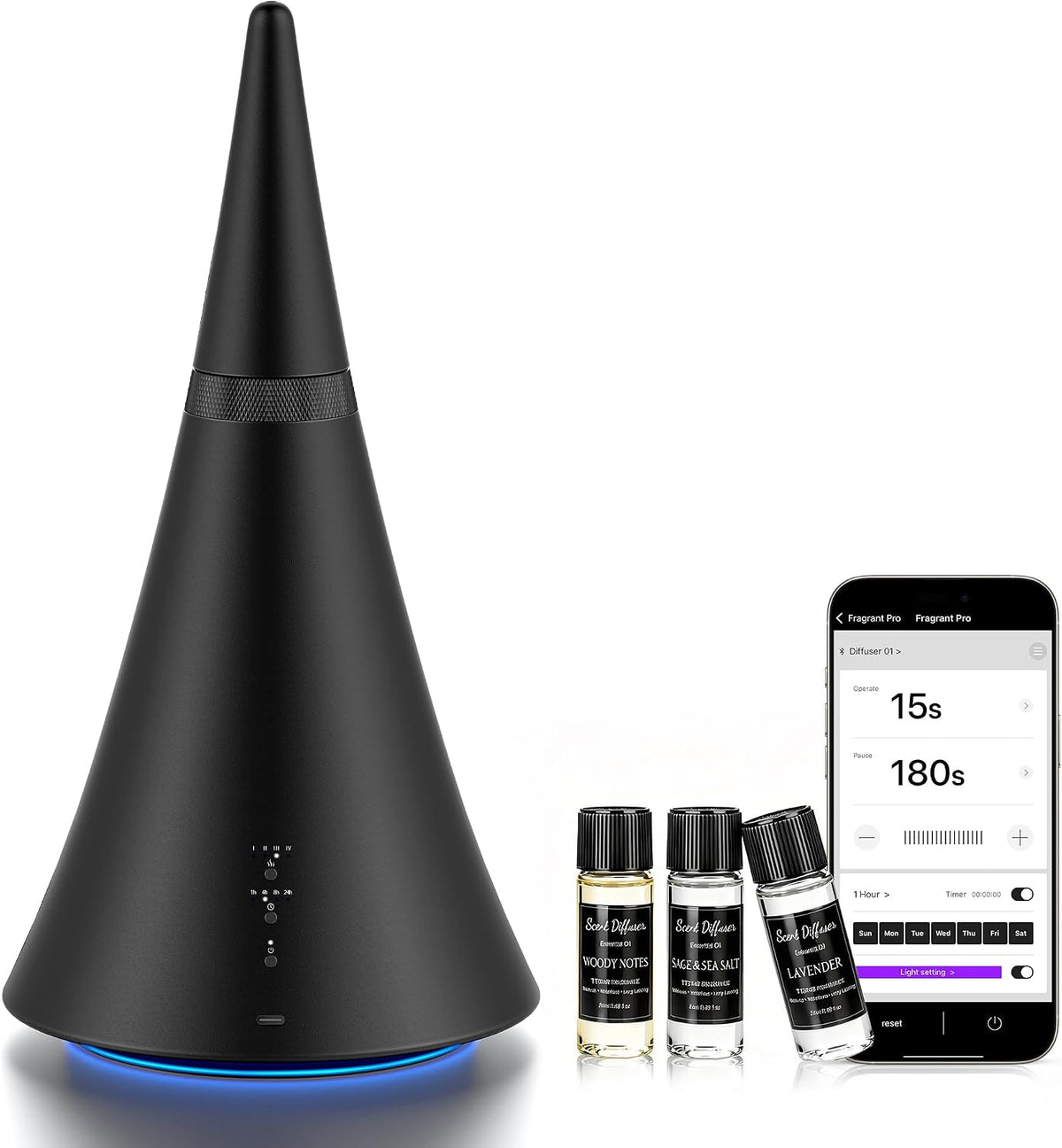 Waterless Essential Oil Diffuser, 2000 Sq.Ft Coverage for Large Rooms