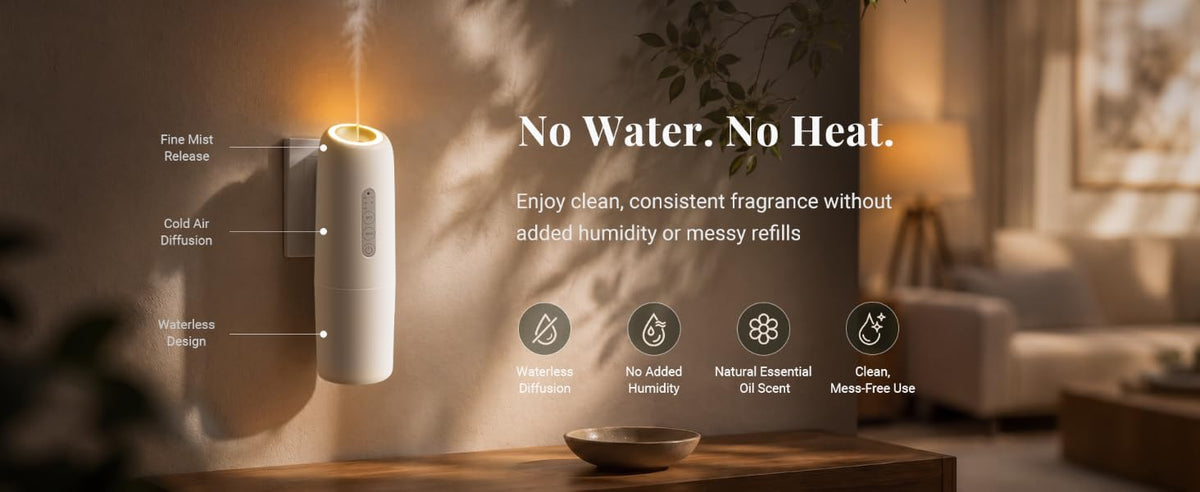 Wall Plug-in Waterless Diffuser with App Control & 3 Essential Oils