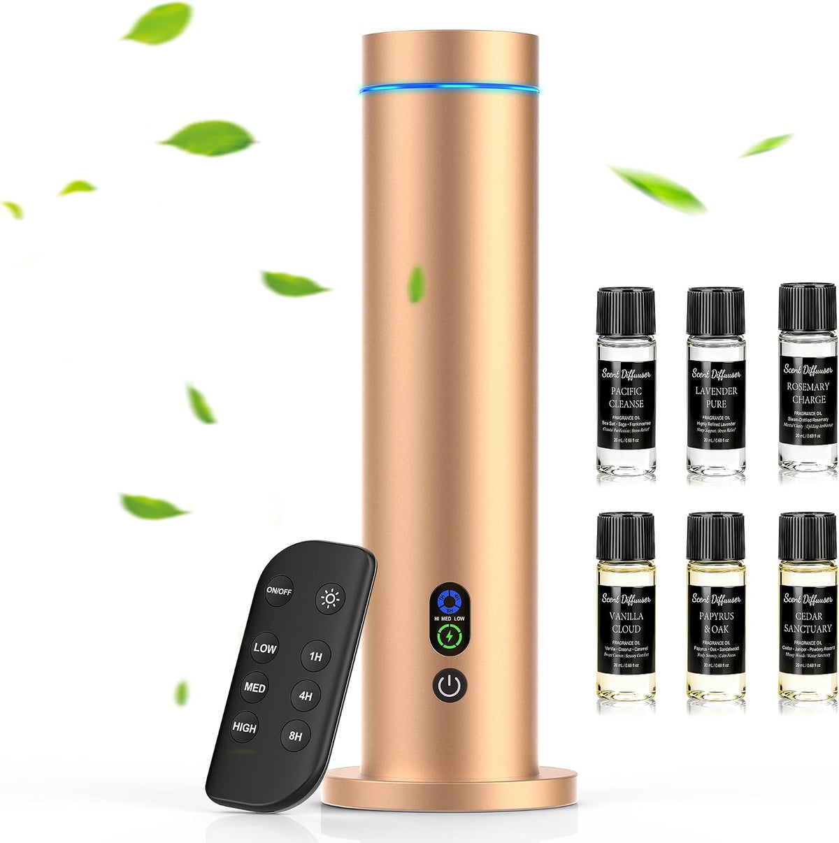 Waterless Essential Oil Diffuser, Metal Scent Diffuser, Black
