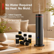 Waterless Essential Oil Diffuser, Metal Scent Diffuser, Black