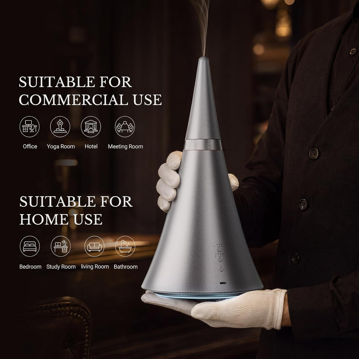 Waterless Essential Oil Diffuser， 2000 Sq.Ft Coverage for Large Rooms