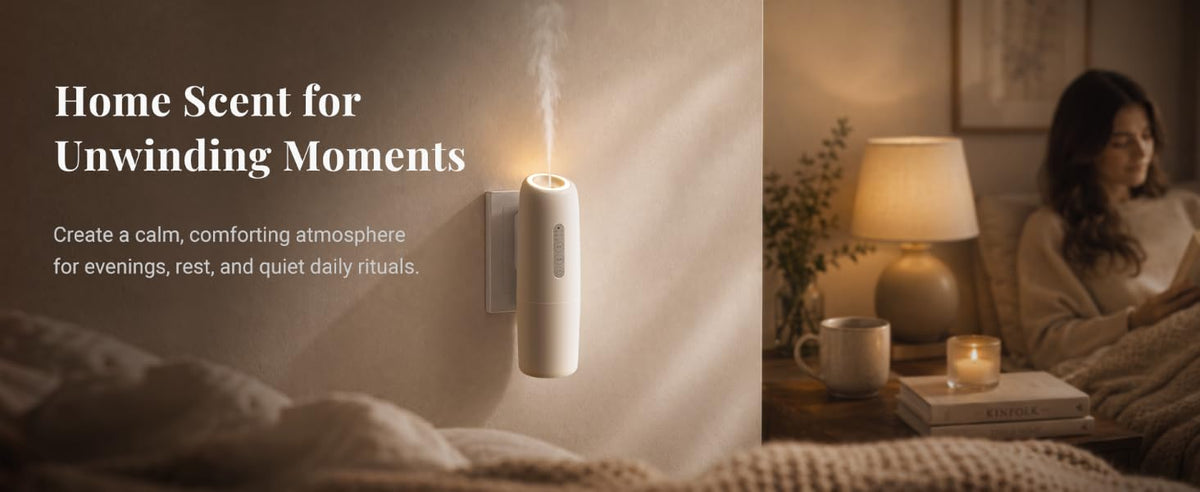 Wall Plug-in Waterless Diffuser with App Control & 3 Essential Oils
